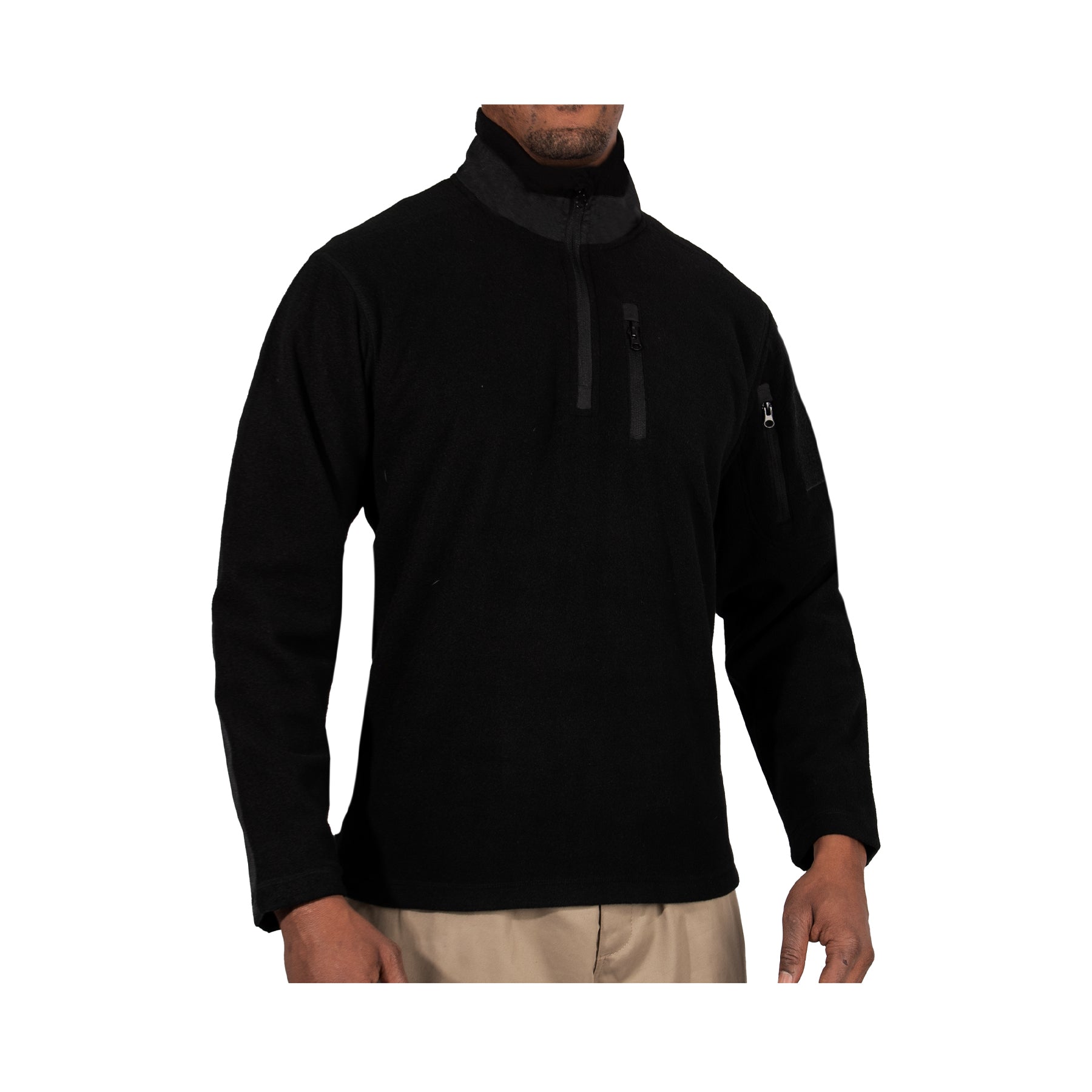 Rothco Quarter Zip Fleece Pullover Black Size S – Durable and Comfortable Tactical Layer