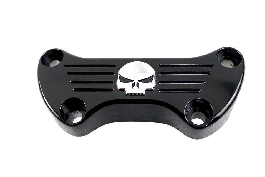 MCM Black Skull Riser Top Clamp for Harley Davidson FX Models by MCM