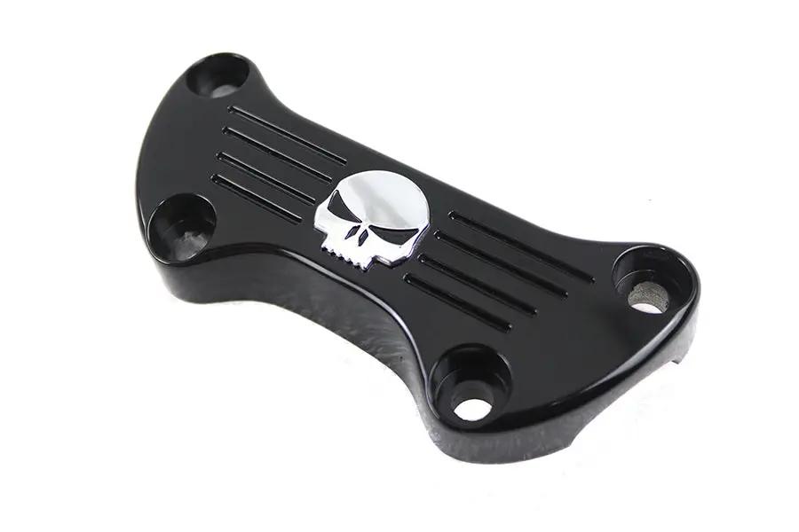 MCM Black Skull Riser Top Clamp for Harley Davidson FX Models by MCM