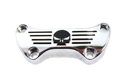 MCM Skull Riser Top Clamp Chrome with Long Skirt for Harley Davidson FX 1973-1982 by MCM