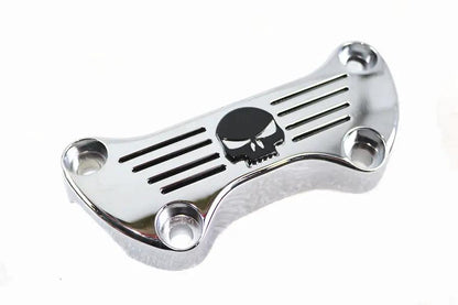 MCM Skull Riser Top Clamp Chrome with Long Skirt for Harley Davidson FX 1973-1982 by MCM