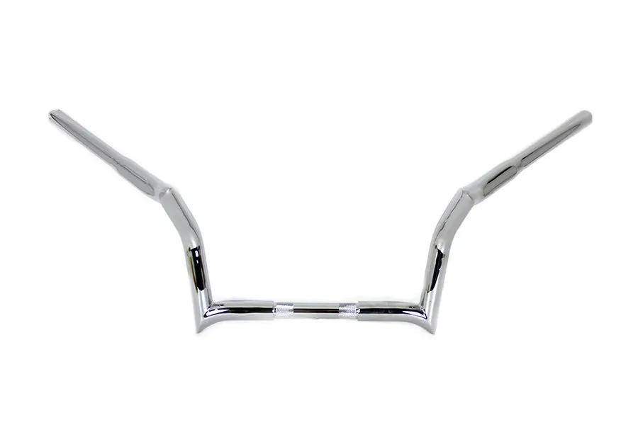 MCM 10 Inch Z-Bar Handlebar without Indents Chrome - Fits Harley Davidson FLT 1986-1995 by MCM