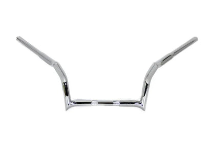 MCM 10 Inch Z-Bar Handlebar without Indents Chrome - Fits Harley Davidson FLT 1986-1995 by MCM