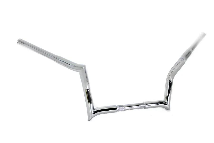 MCM 10 Inch Z-Bar Handlebar without Indents Chrome - Fits Harley Davidson FLT 1986-1995 by MCM