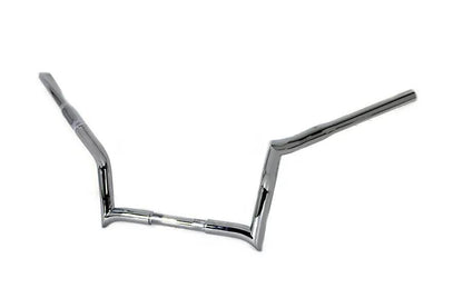 MCM 10 Inch Z-Bar Handlebar without Indents Chrome - Fits Harley Davidson FLT 1986-1995 by MCM