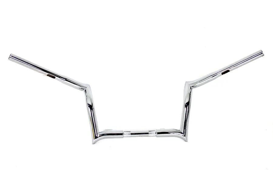MCM 10 Inch Z-Bar Handlebar without Indents Chrome - Fits Harley Davidson FLT 1986-1995 by MCM