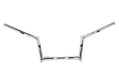 MCM 10 Inch Z-Bar Handlebar without Indents Chrome - Fits Harley Davidson FLT 1986-1995 by MCM