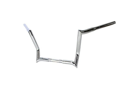 MCM 12 inch Z-Bar Handlebar without Indents Chrome for Harley Davidson FLT by MCM