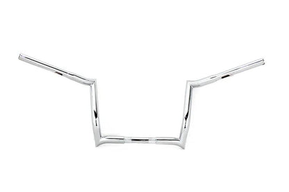 MCM 12 inch Z-Bar Handlebar without Indents Chrome for Harley Davidson FLT by MCM
