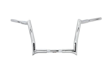MCM 12 inch Z-Bar Handlebar without Indents Chrome for Harley Davidson FLT by MCM