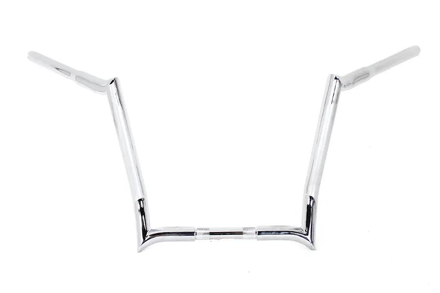 MCM 14 Inch Z-Bar Handlebar without Indents in Chrome for Harley Davidson FLT Models by MCM
