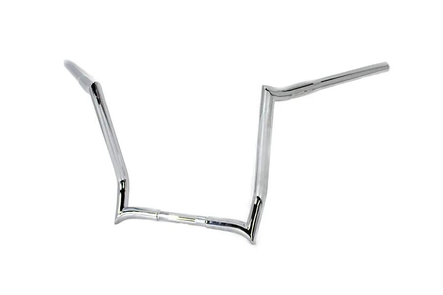 MCM 14 Inch Z-Bar Handlebar without Indents in Chrome for Harley Davidson FLT Models by MCM