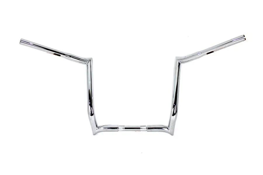 MCM 14 Inch Z-Bar Handlebar without Indents in Chrome for Harley Davidson FLT Models by MCM