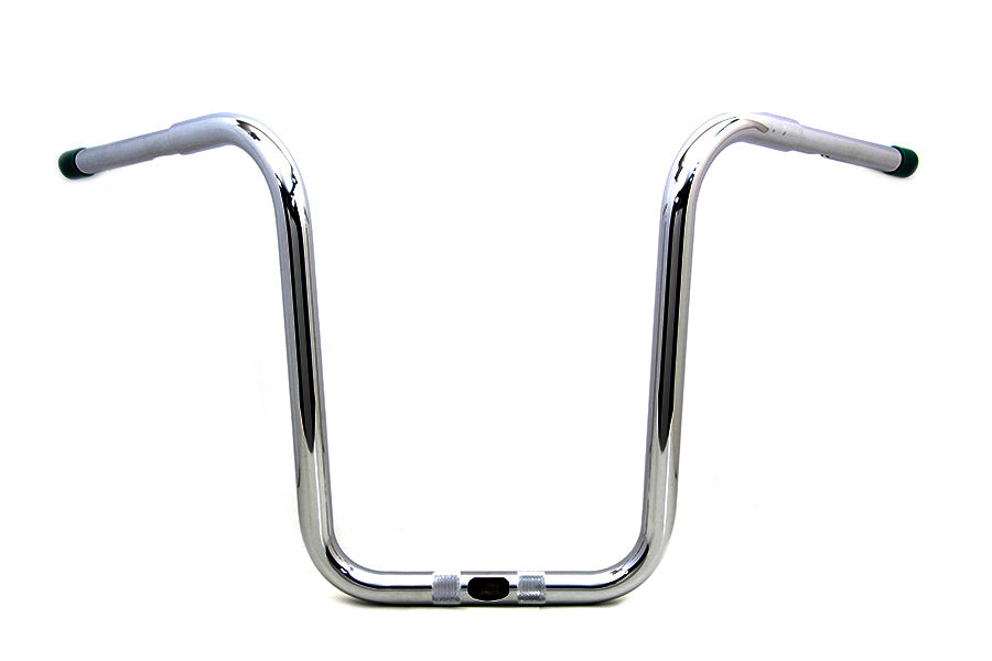 MCM 14 inch Fat Ape Handlebar with Indents Chrome for Harley Davidson FLTR Models by MCM