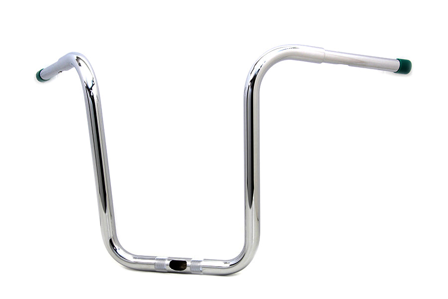 MCM 14 inch Fat Ape Handlebar with Indents Chrome for Harley Davidson FLTR Models by MCM