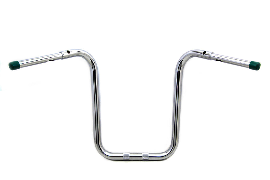 MCM 14 inch Fat Ape Handlebar with Indents Chrome for Harley Davidson FLTR Models by MCM