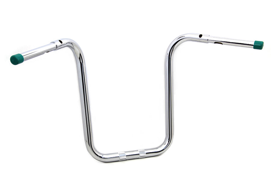 MCM 14 inch Fat Ape Handlebar with Indents Chrome for Harley Davidson FLTR Models by MCM