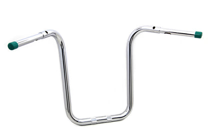 MCM 14 inch Fat Ape Handlebar with Indents Chrome for Harley Davidson FLTR Models by MCM
