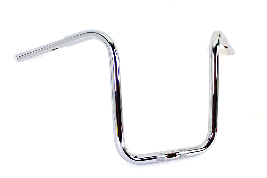 MCM 16 Inch Fat Ape Handlebar with Indents Chrome for Harley Davidson FLTR Models by MCM