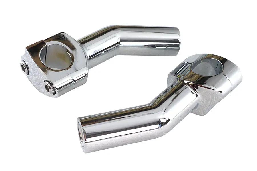 MCM 1 Inch Chrome Pullback Riser Set with Top Clamp – 4.5 Inch Length by MCM