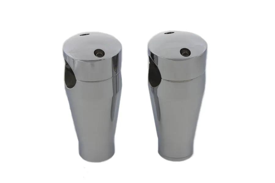 MCM Chrome Wide Glide 4 Inch Riser Set – Compatible with 7/16 inch-14 Thread Bolts by MCM
