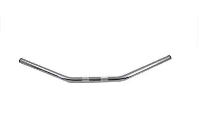 MCM Flat 1 Inch Drag Handlebar with Indents in Chrome for Harley Davidson by MCM