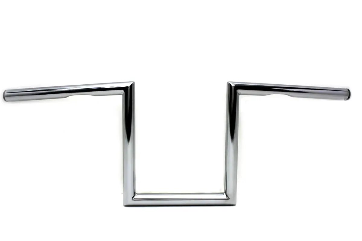 MCM 10 inch Z Handlebar with Indents Chrome for Harley Davidson Models by MCM