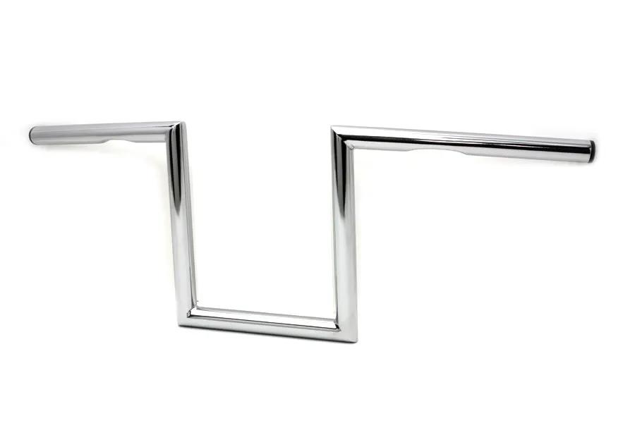 MCM 10 inch Z Handlebar with Indents Chrome for Harley Davidson Models by MCM