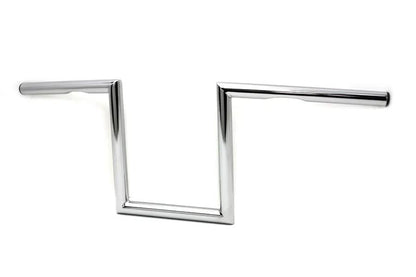 MCM 10 inch Z Handlebar with Indents Chrome for Harley Davidson Models by MCM