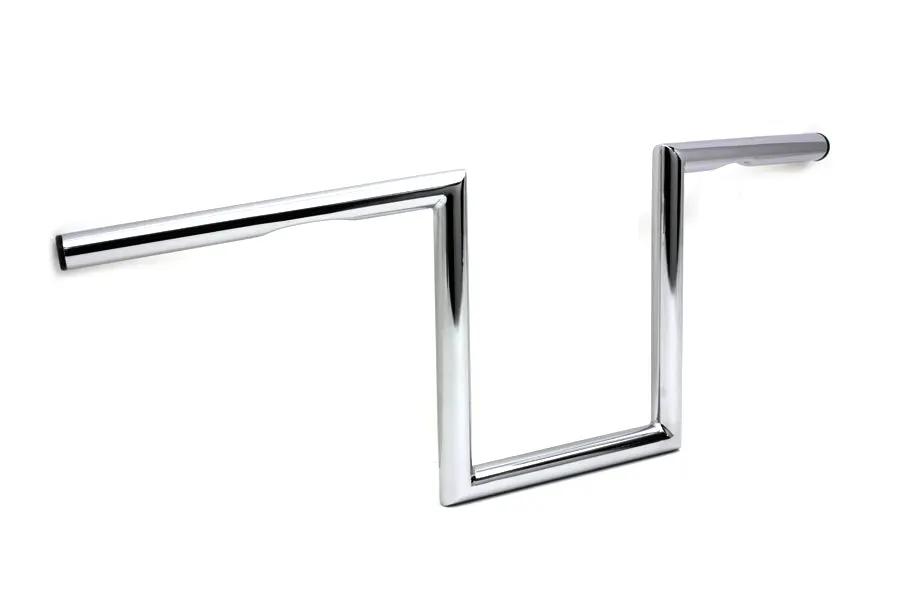 MCM 10 inch Z Handlebar with Indents Chrome for Harley Davidson Models by MCM