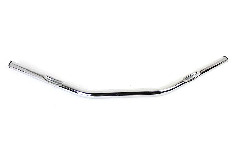 MCM Flat 1 Inch Drag Handlebar with Indents in Chrome for Harley Davidson by MCM