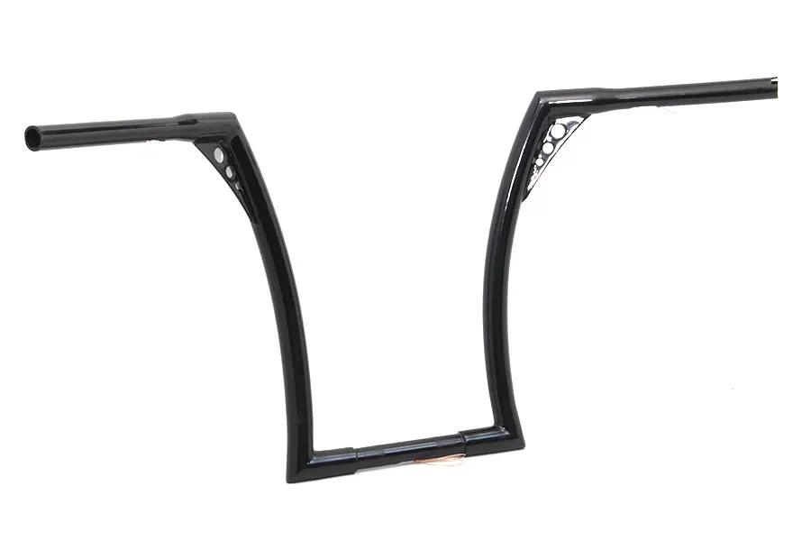 MCM 20245B 17-Inch Black Z-Bar Handlebar with Indents for Harley Davidson Models by MCM