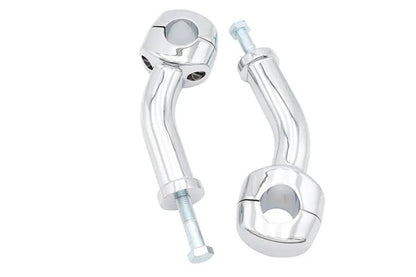 V-Twin 6 Inch Curved Riser Kit Chrome - Easy Install Handlebar Riser for Harley Davidson Motorcycles by V-Twin