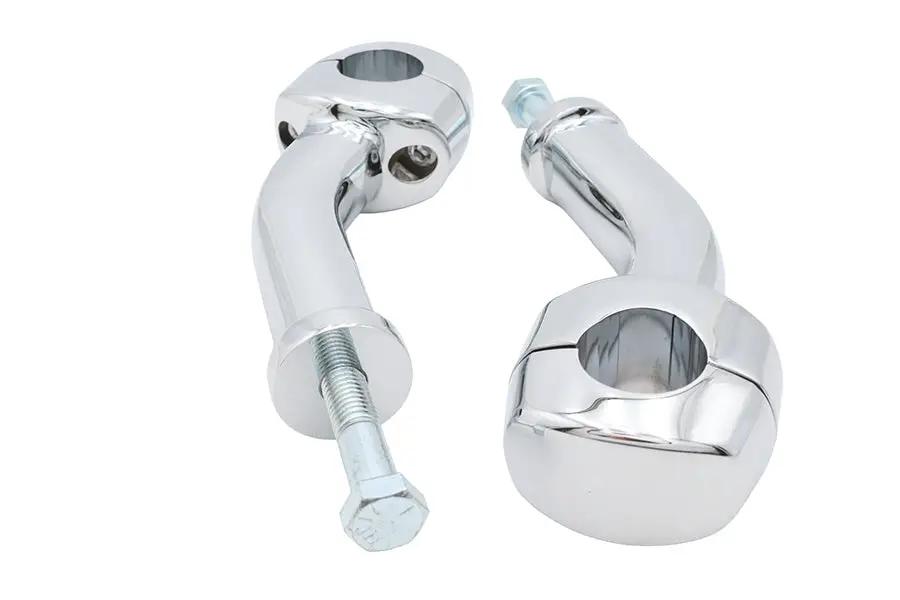 V-Twin 6 Inch Curved Riser Kit Chrome - Easy Install Handlebar Riser for Harley Davidson Motorcycles by V-Twin