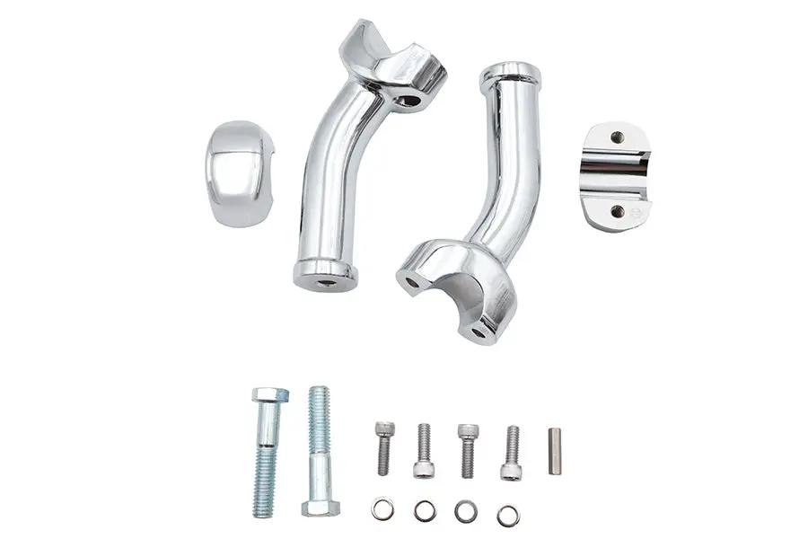 V-Twin 6 Inch Curved Riser Kit Chrome - Easy Install Handlebar Riser for Harley Davidson Motorcycles by V-Twin