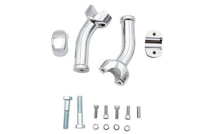 V-Twin 6 Inch Curved Riser Kit Chrome - Easy Install Handlebar Riser for Harley Davidson Motorcycles by V-Twin