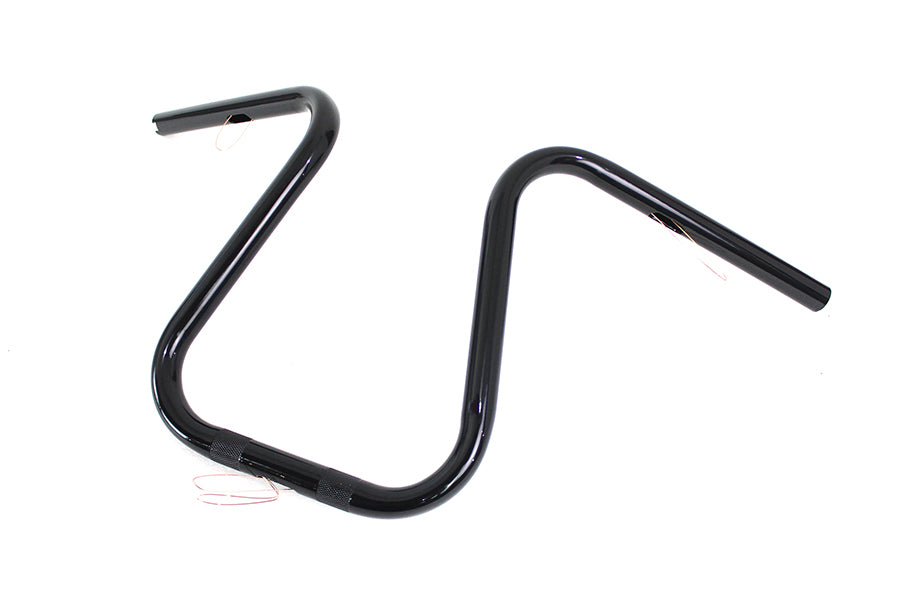 V-Twin 20305B Black 1-Inch Loopy Handlebar with Knurls and Indents for Harley-Davidson XL