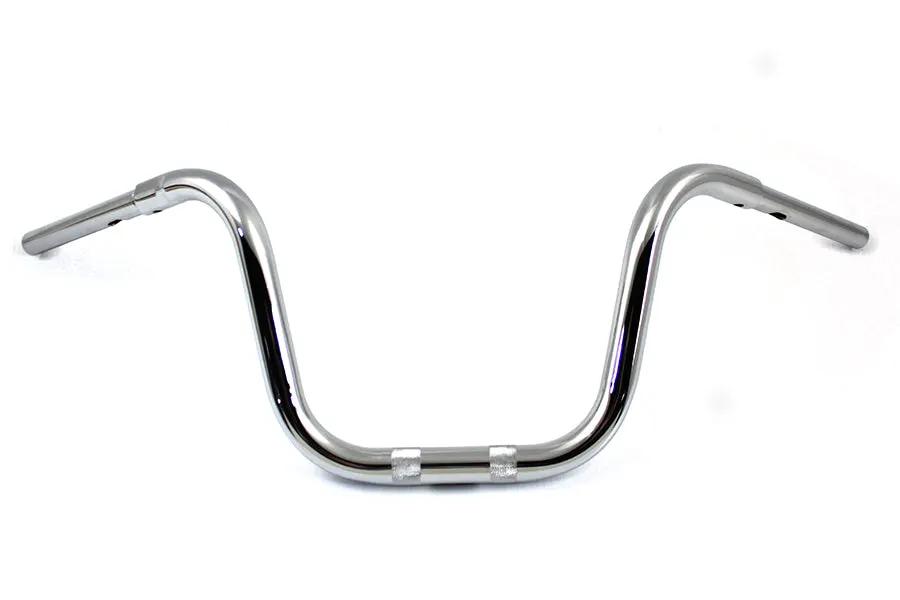 MCM 10 Inch Mini Ape Hanger Handlebar with Indents in Chrome – Part #08590 by MCM
