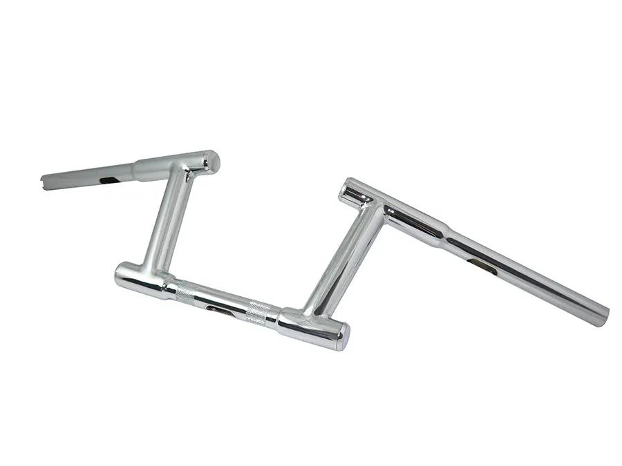 MCM 6 Inch Z-Bar Racing Handlebar with Indents Chrome for Harley Davidson Models by MCM