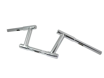 MCM 6 Inch Z-Bar Racing Handlebar with Indents Chrome for Harley Davidson Models by MCM
