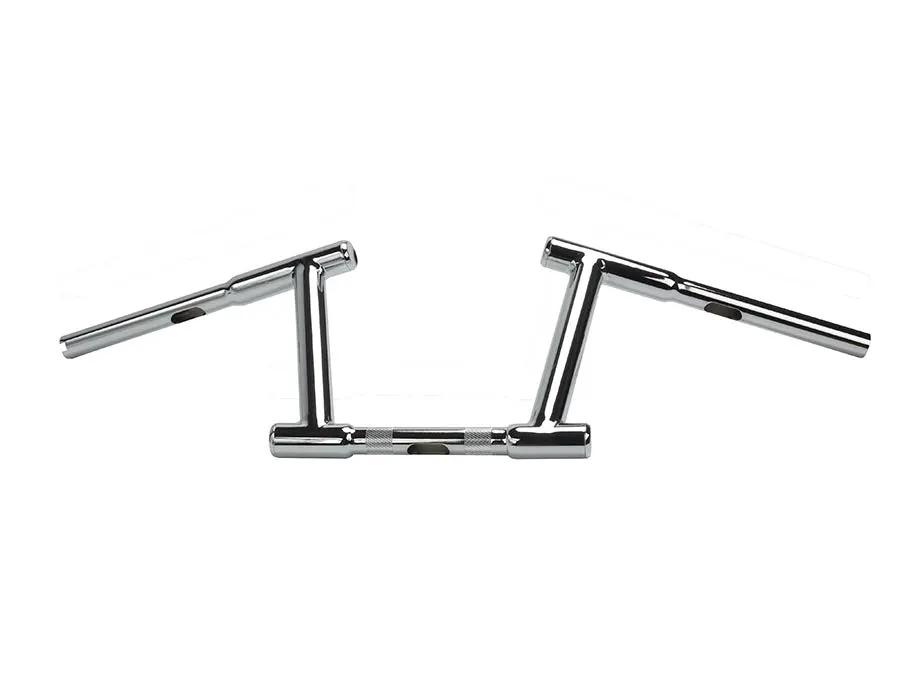 MCM 8 Inch Z-Bar Racing Handlebar with Indents Chrome for Harley Davidson FL, FX, and XL (Part #21055) by MCM