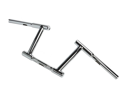 MCM 8 Inch Z-Bar Racing Handlebar with Indents Chrome for Harley Davidson FL, FX, and XL (Part #21055) by MCM