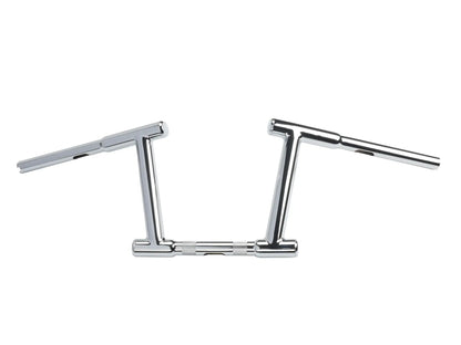 MCM 10 Inch Z-Bar Racing Handlebar with Indents Chrome for Harley Davidson Models by MCM