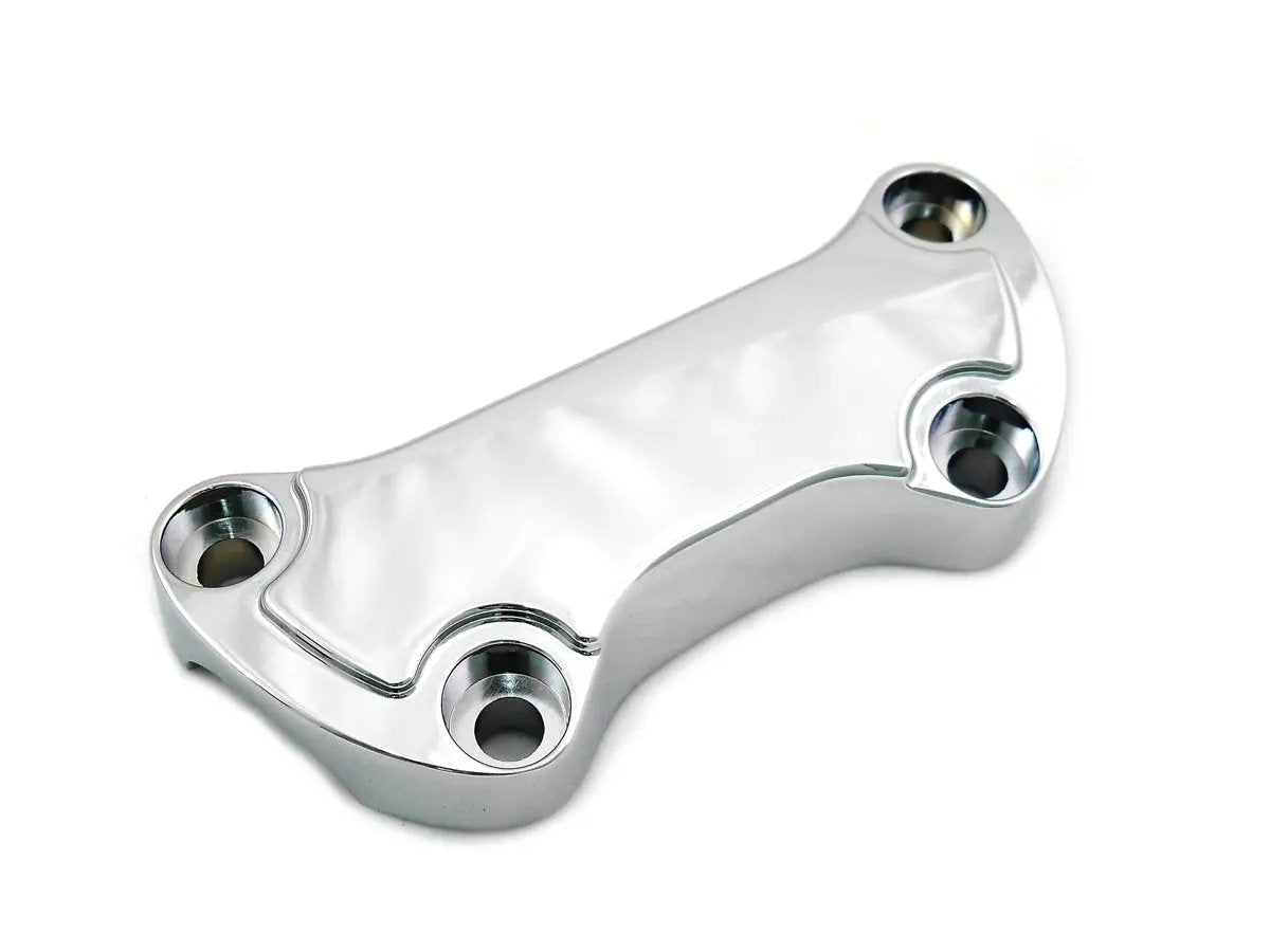 MCM Chrome Smooth Handlebar Clamp Cover for Harley Davidson FL (1999-2008) by MCM