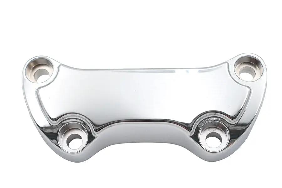 MCM Chrome Smooth Handlebar Clamp Cover with Skirt for Harley Davidson FL Models by MCM