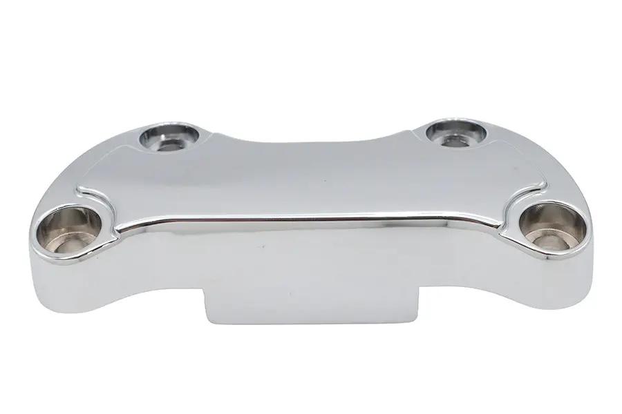 MCM Chrome Smooth Handlebar Clamp Cover with Skirt for Harley Davidson FL Models by MCM