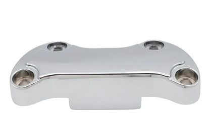 MCM Chrome Smooth Handlebar Clamp Cover with Skirt for Harley Davidson FL Models by MCM