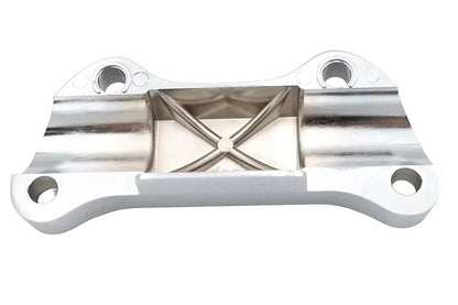 MCM Chrome Smooth Handlebar Clamp Cover with Skirt for Harley Davidson FL Models by MCM