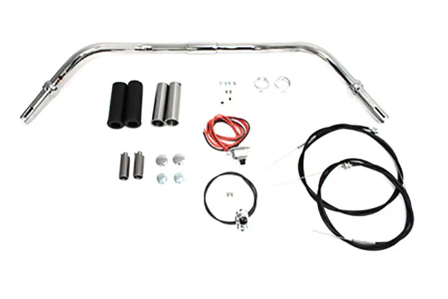 MCM 25-0601 4-inch Chrome Handlebar Assembly for Harley-Davidson FL (1949-1953) by MCM