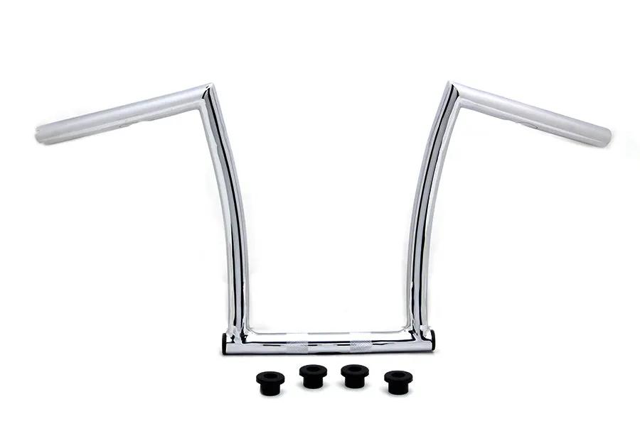 MCM 13 Inch Chrome ChiZeled Z-Bar Handlebar with Indents for Harley Davidson XL (1980-1989) by MCM
